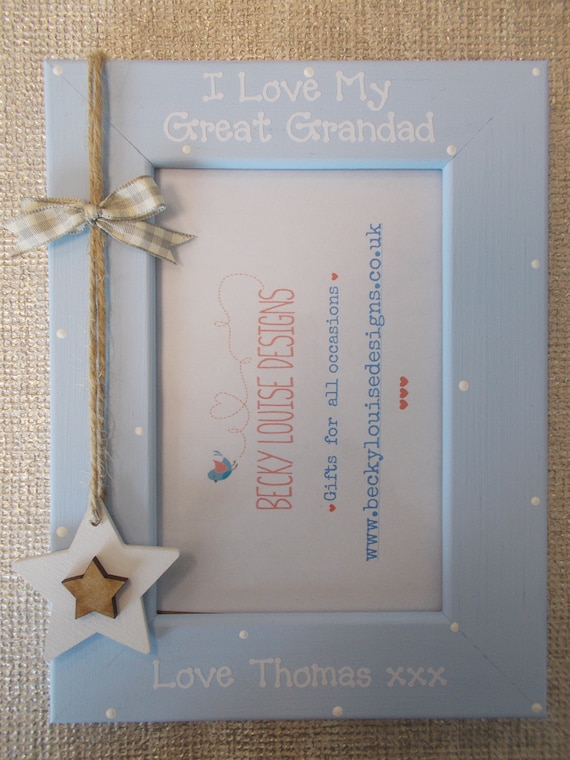I Love My Great Grandad Personalised Photo Frame Gift 6x4 5x7 8x6 10x8 Any Wording