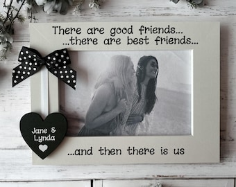 Personalised Friendship Best Friends Quote Birthday Gift Wooden Handcrafted  Photo Frame Picture Keepsake Gift Any Wording 6x4 5x7