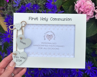 Personalized First Holy Communion Photo Frame, Custom Name & Date Gift