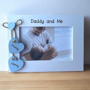 Handcrafted Personalised Daddy and Me Photo Picture Frame Keepsake Birthday Gift Fathers Day Gift