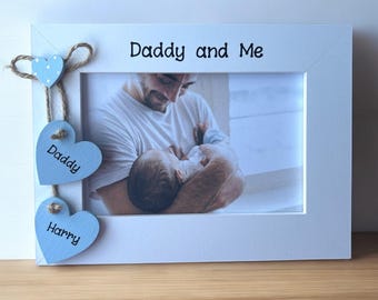Handcrafted Personalised Daddy and Me Photo Picture Frame Keepsake Birthday Gift Fathers Day Gift