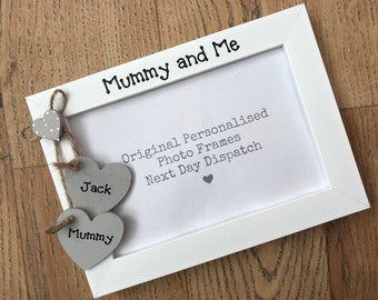 Handcrafted Personalised Mummy and Me Photo Picture Frame Keepsake Birthday Gift Any Wording 6x4" 5x7" 8x6" 10x8