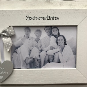 Personalised Family Generations Memory Gift Wooden Handcrafted Photo Frame Picture Keepsake Gift Any Wording 6x4 5x7