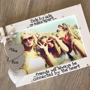 Side By Side Distance Quote Friendship Personalised Birthday Leaving Photo Picture Frame Keepsake Gift  6x4" 5x7" 8x6" 10x8