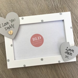Handcrafted Personalised I Love You Daddy Photo Picture Frame Keepsake Gift Any Wording 6x4" 5x7" 8x6" 10x8