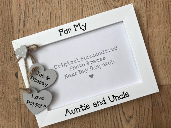 Handcrafted Personalised For My Auntie and Uncle Photo Picture Frame Gift Keepsake Quick Dispatch Any Wording 6x4 5x7 8x6 10x8