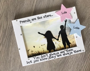 Friends Are Like Stars Personalised Friendship Photo Picture Frame Keepsake Any Wording 6x4" 5x7" 8x6" 10x8