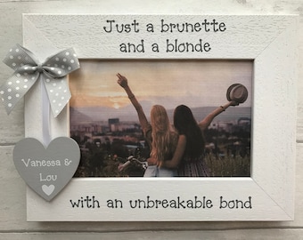 Personalised Friendship Best Friends Quote Birthday Gift Wooden Handcrafted Photo Frame Picture Keepsake Gift Any Wording 6x4 5x7