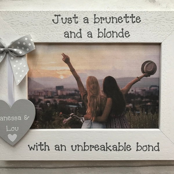 Personalised Friendship Best Friends Quote Birthday Gift Wooden Handcrafted Photo Frame Picture Keepsake Gift Any Wording 6x4 5x7