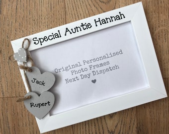 Handcrafted Personalised Special Auntie Birthday Gift Photo Picture Frame Keepsake Quick Dispatch Any Wording 6x4" 5x7" 8x6" 10x8"