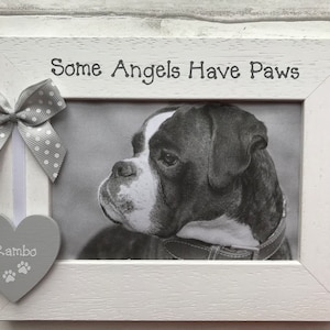 Personalised Wooden Handcrafted Dog Pet Loss In Memory Remembrance Photo Frame Picture Keepsake Any Wording 6x4 5x7