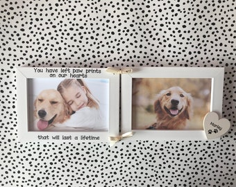 Personalised Double Standing 6x4 5x7 Portrait Landscape Dog Pet Loss Condolence Bereavement In Memory Photo Picture Frame Gift Keepsake