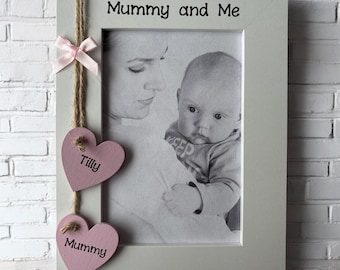 Personalised Mummy and Me Photo Frame, Handcrafted Keepsake Gift (6x4, 5x7)