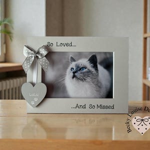 Personalised Cat Photo Frame Memorial Pet Gift