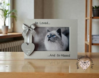 Personalised Cat Photo Frame Memorial Pet Gift
