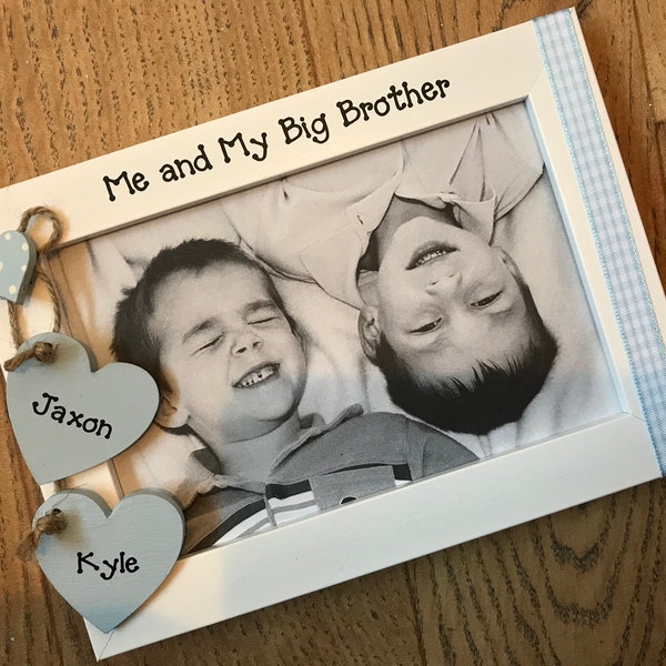 Personalised Handcrafted Me and My Big Brother Siblings Frame Personalised Photo Picture Frame Birthday Gift Keepsake Nursery Bedroom Decor