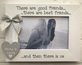 Personalised Friendship Best Friends Quote Birthday Gift Wooden Handcrafted Photo Frame Picture Keepsake Gift Any Wording 6x4 5x7