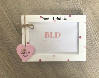 Handcrafted Personalised Best Friends Friendship Birthday Photo Picture Frame Keepsake Gift Any Wording 6x4" 5x7" 8x6" 10x8