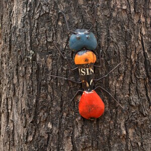 Recycled Metal Ant Garden and Home Decor Ornament great for outdoor patio, garden or living space