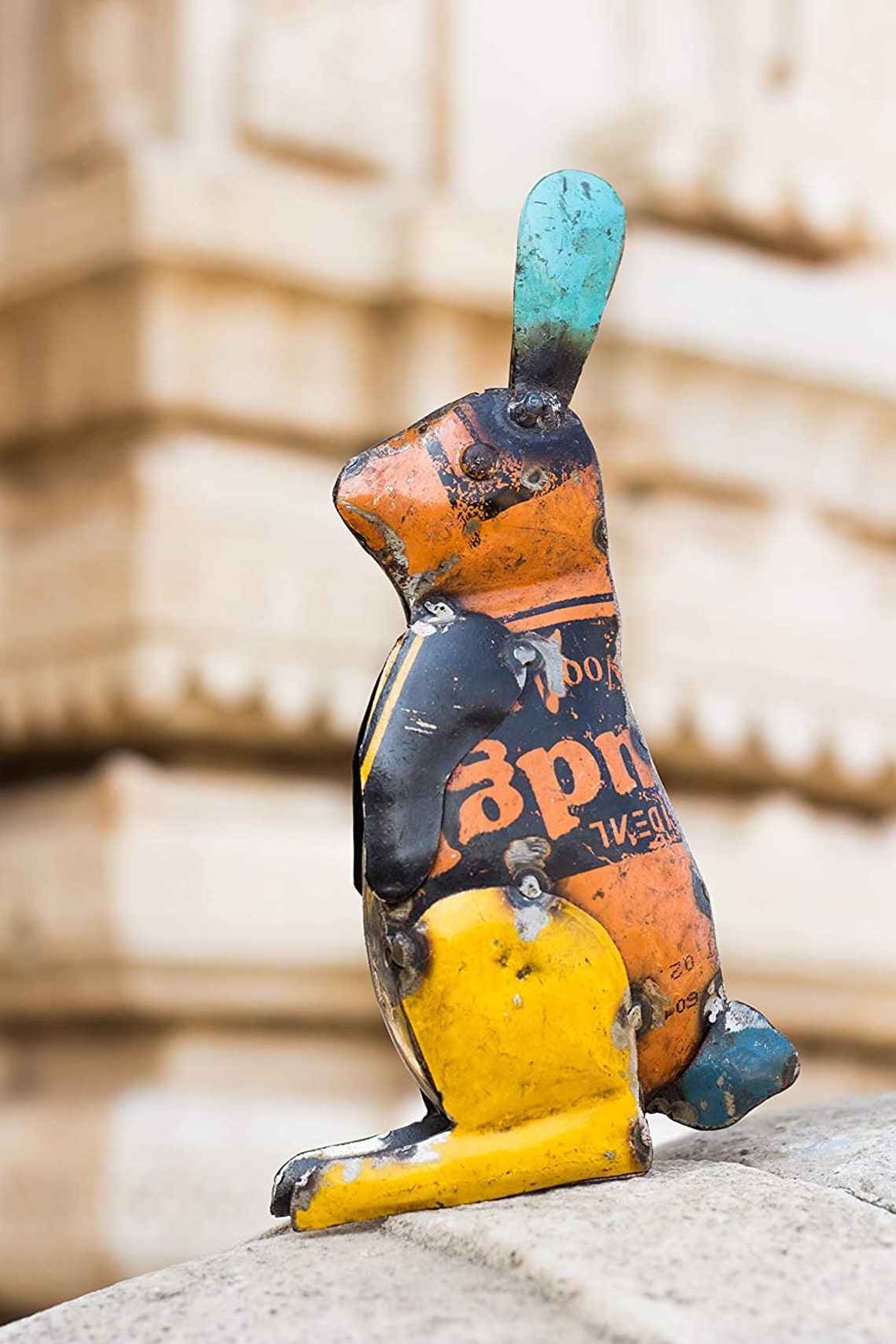 Handcrafted Bunny Rabbit Metal Yard Art Garden Decor Etsy