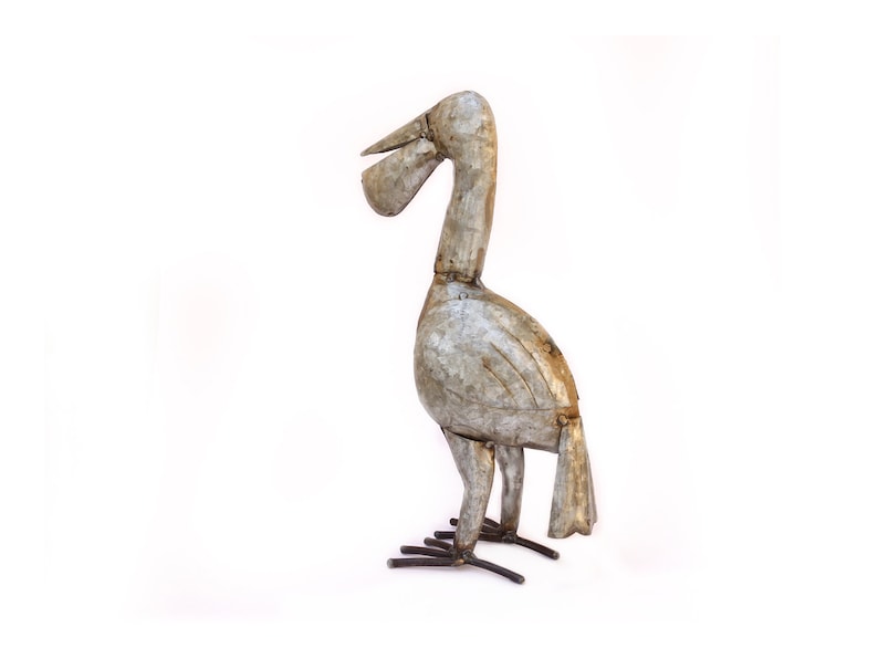 Recycled Metal Pelican Garden and Home Decor Figurine Great Etsy