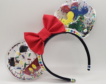 Birthday Cupcake & Mickey Balloon Minnie Ears - birthday hat Mickey Ears - Disney Birthday Minnie Ears - Mickey Balloon Mouse ears - clear