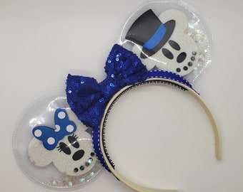 Muñeco de nieve Mickey y Minnie Orejas transparentes