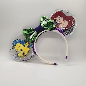 Little Mermaid Minnie Ears - Ariel Flounder Disney Ears - Princess Sidekick Minnie Ears - Mermaid Disney Ears - Dinglehopper Minnie Ears