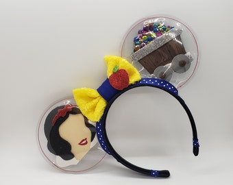 Snow White Mine Train Minnie Ears - 7 Dwarfs mine train disney ears - Magic Kingdom Ride ears - Clearly Magic Clear Ears - Snow White Disney