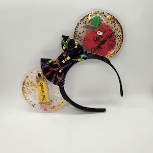 Teacher Appreciation Minnie ears - customizable - clearly magic clear ears - Teacher Disney Ears - Pencil Apple Teacher
