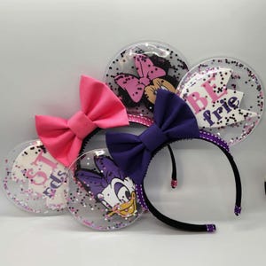 Best Friends Disney Ears - BFF Minnie Ears - BFF Disney ears - Gift for Best Friend - Disney Friends mickey ears - clear ears -matching ears