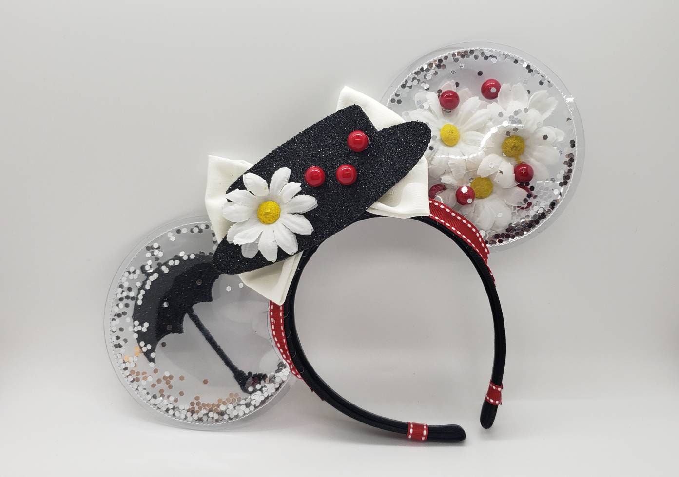 Mary Poppins Minnie Ears - Mary Poppins Disney ears - nanny minnie ears - practically perfect Disney ears - Clear minnie ears - daisy ears
