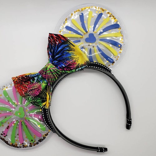 Disney Fireworks minnie ears - happily ever after fireworks ears - illuminations fireworks ears - wishes fireworks ears - clear minnie ears