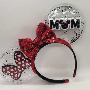 Mom Minnie Mouse Ears, Mothers Day Ears, Clearly Magic Clear Ears,
