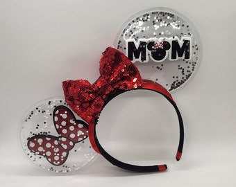 Orejas de Minnie Mouse para mamá, Orejas para el Día de la Madre, Orejas Clearly Magic Clear,