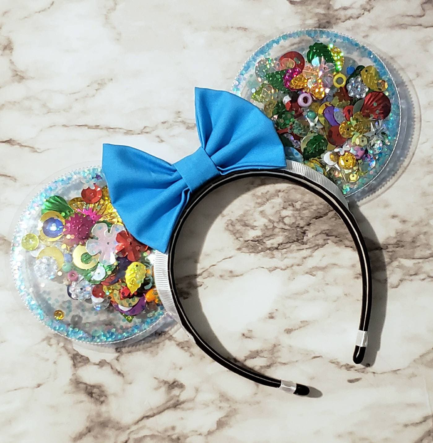 Disney Minnie Mouse True Original Exhibition Clear Sequin Ears Rhinestone Silver Mickey Ears, Minnie Ears, Sequins Mickey  main image 3