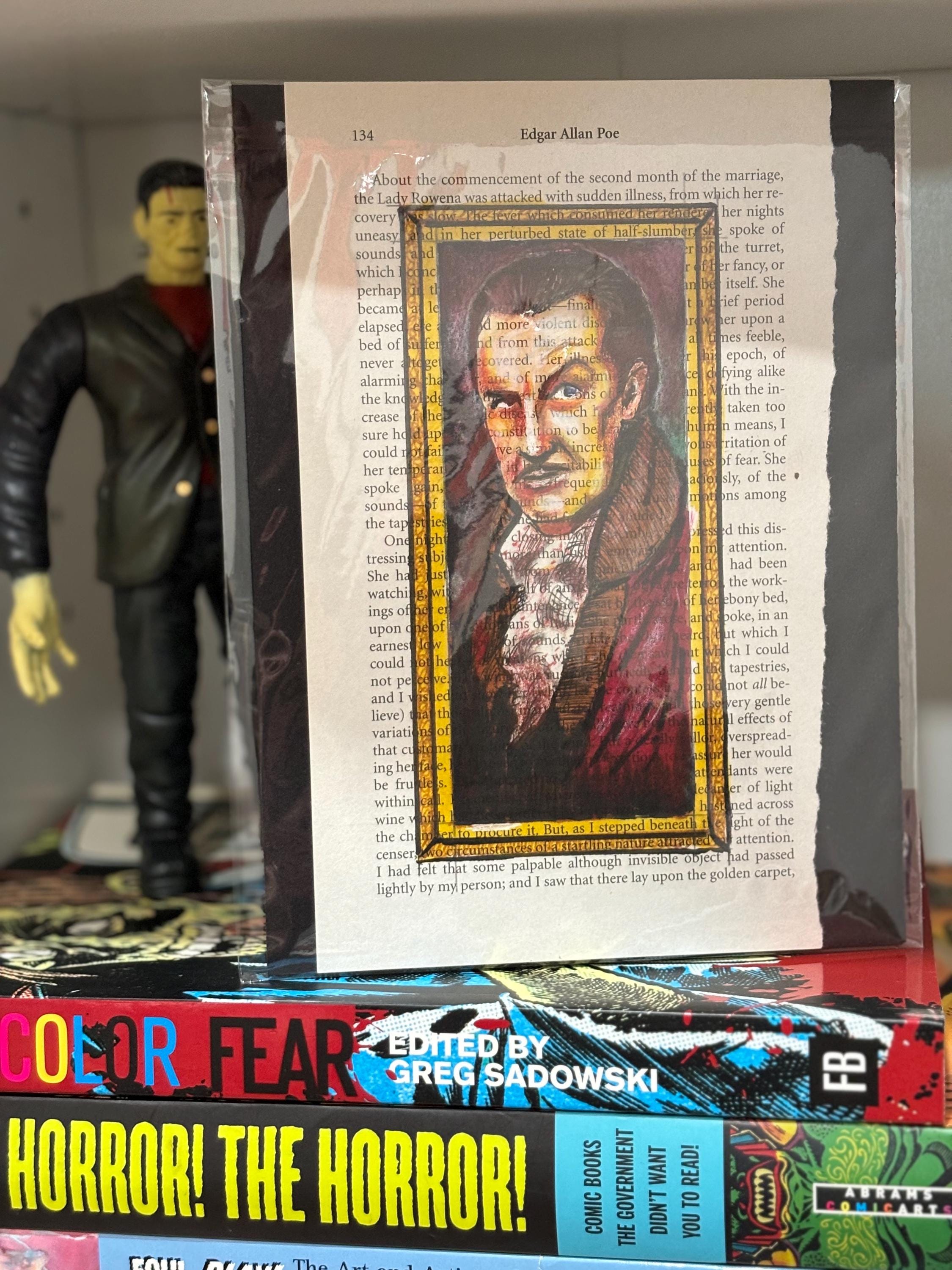 Original Vincent Price Edgar Allan Poe Illustration on Book Page ...