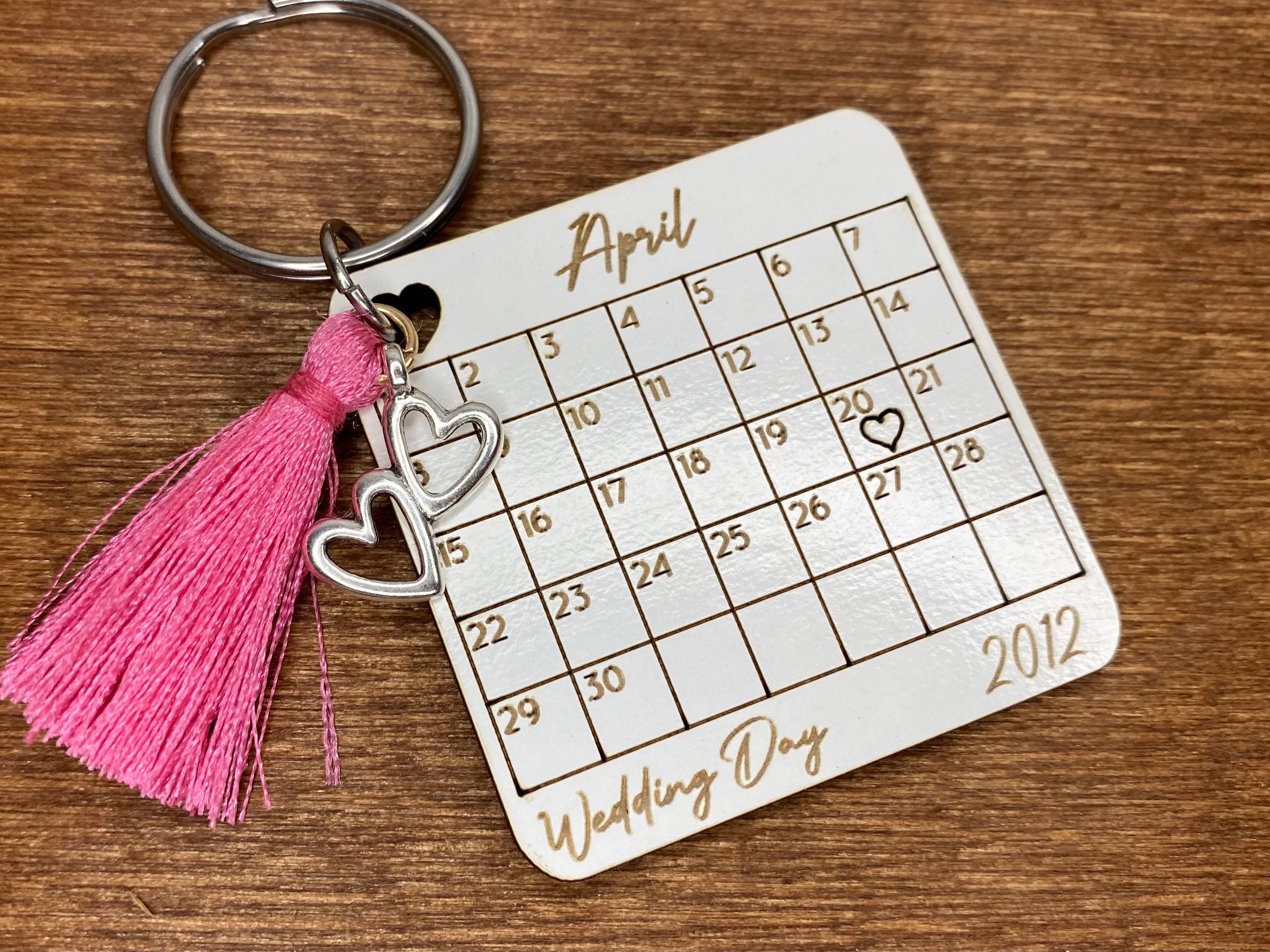 Calendar Special Date Keychain Personalized Etsy