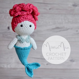 Mermaid Coral - Crochet Doll Pattern - Amigurumi - PDF