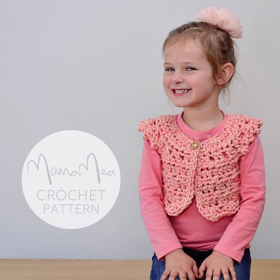 Girls Bolero Crochet Pattern Easy Mamamea - Etsy