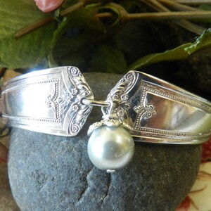 6.5&quot; Spoon Bracelet, Silverware Bracelet, Silverware Jewelry, Bracelet, Beads, Flatware Jewelry, Silver Plated Jewelry, Silver Bracelet (B53