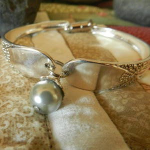 7&quot; Spoon Bracelet, Silverware Bracelet, Silverware Jewelry, Bracelet, Charms, Beads, Flatware Jewelry, Silver Plated Jewelry (B60)
