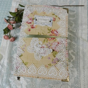 Bird Butterfly Themed Journal, Writing Journal, Memory Book, Planner, Journal with a Floral Fabric cover