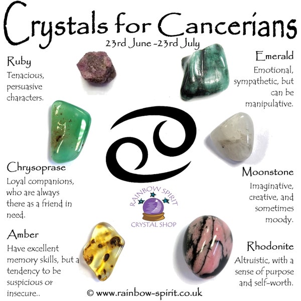 Krebs Geburtssteine Kristall Set