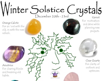 Winter Solstice Yule Crystal Set