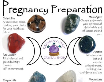 Details about   PREGNANCY Gemstone Kit 5 Pregnancy Stones & Crystals Pregnancy Crystals Intentio 