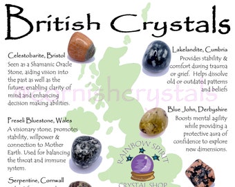 British Crystals Set of Stones from England, Wales & Cornwall