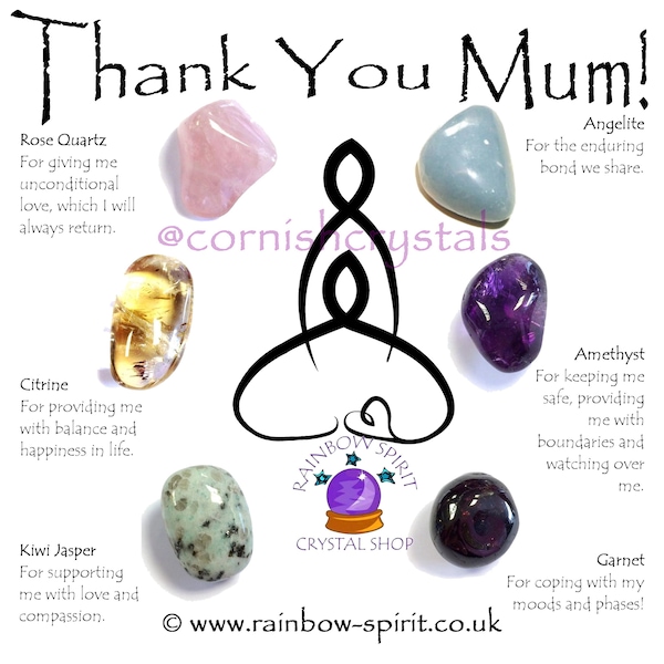 Thank You Mum Mom Crystal Set - Gift for Mothers any Day