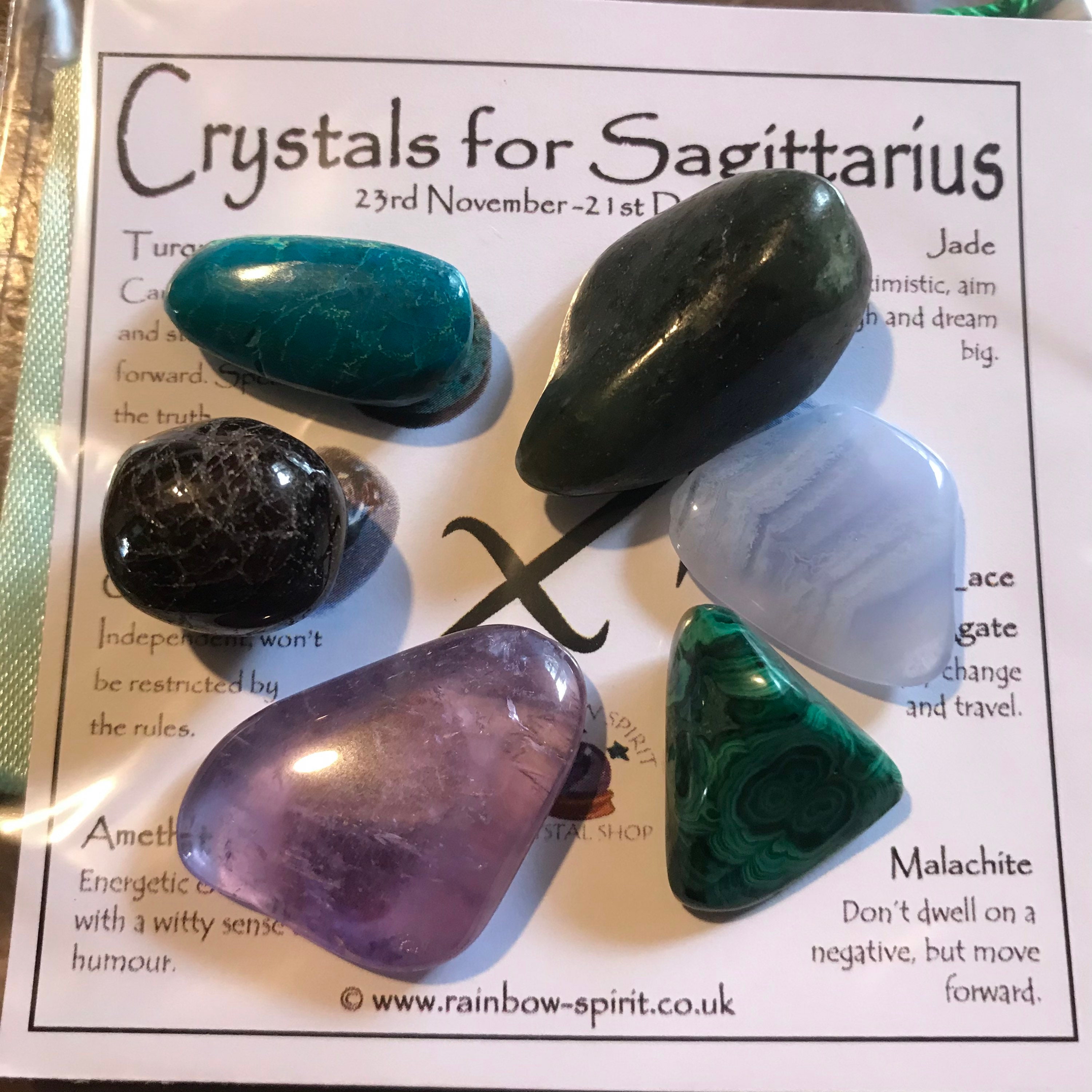 Conjunto de cristal de piedras de nacimiento de Sagitario Etsy
