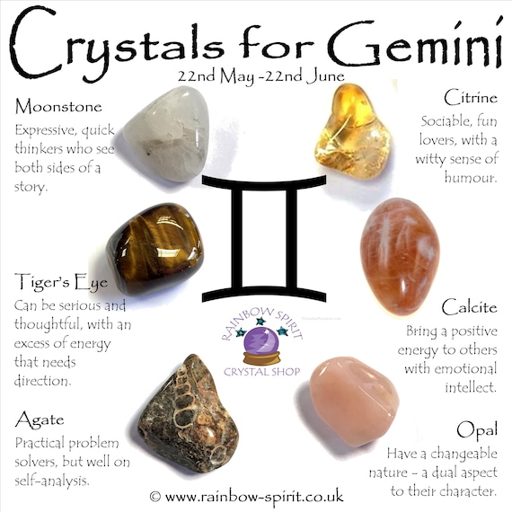 Gemini Birthstones Crystal Set Etsy